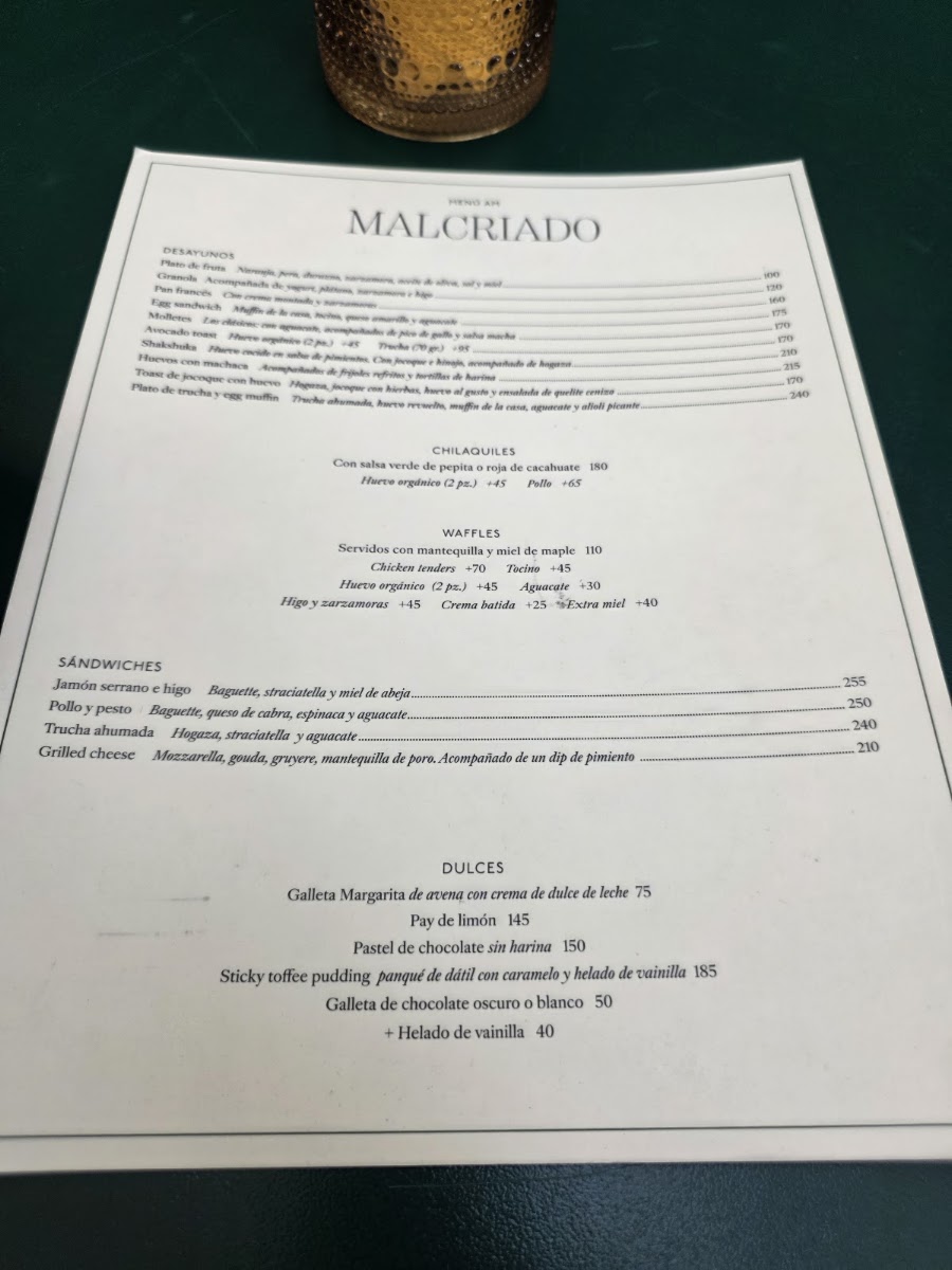 Malcriado ( Condesa ) Menu Photo 4