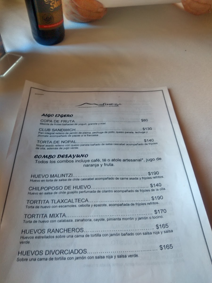 Malintzi Restaurante Bar Menu Photo 2