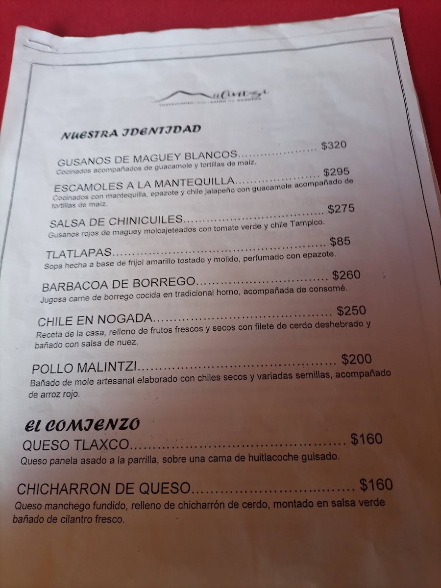 Malintzi Restaurante Bar Menu Photo 4