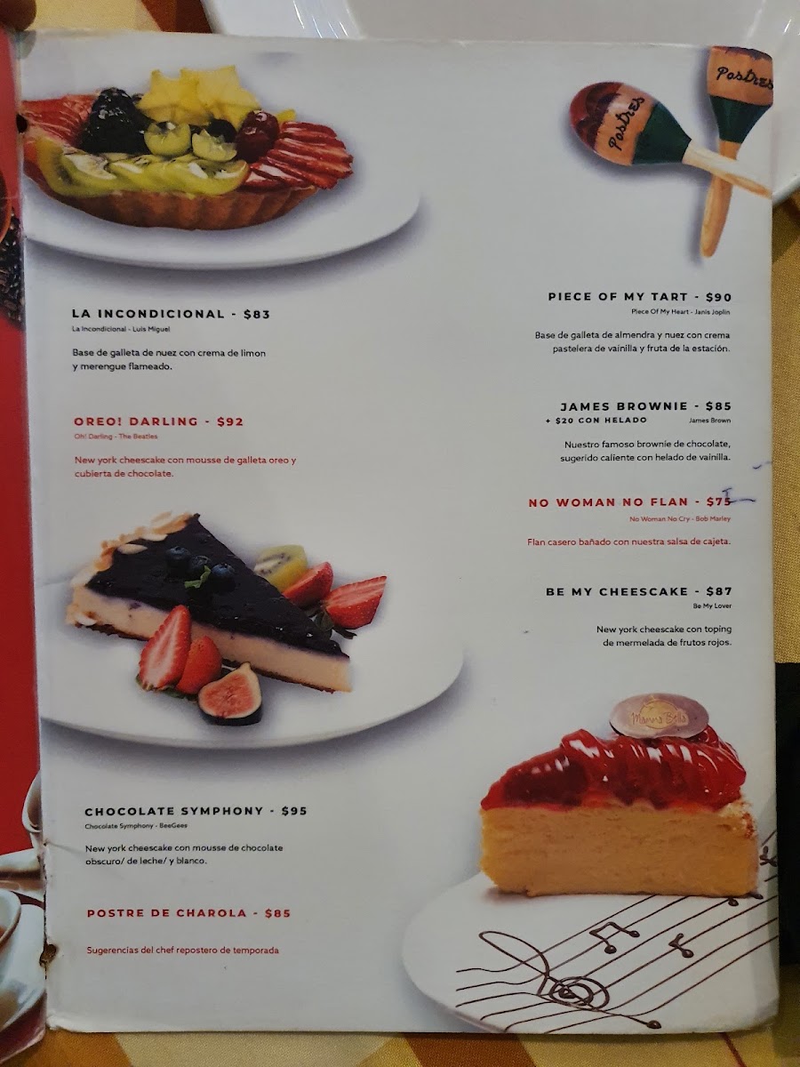 Mamma Bella Menu