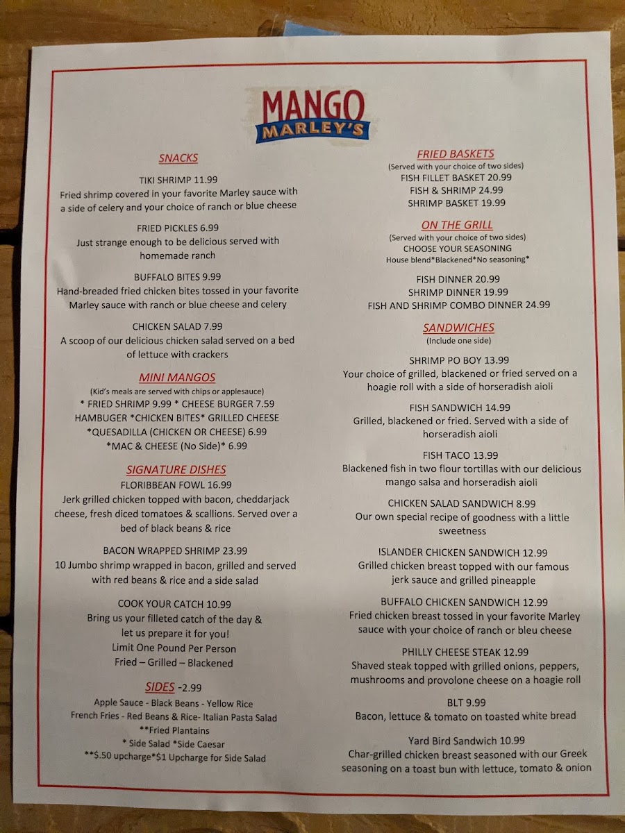 Mango Marley's Menu Photo 5