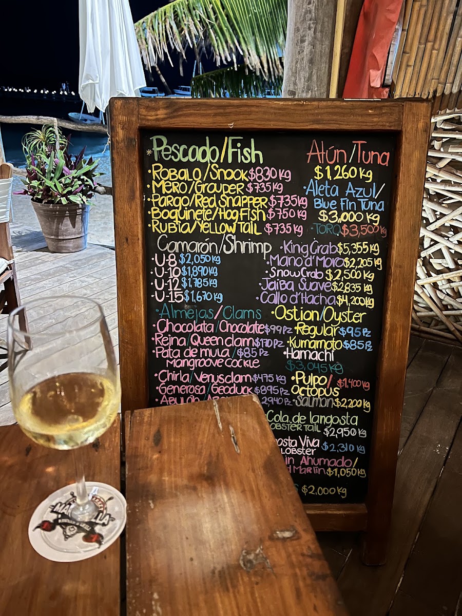 Mar-Bella Fish Market - Puerto Morelos Menu