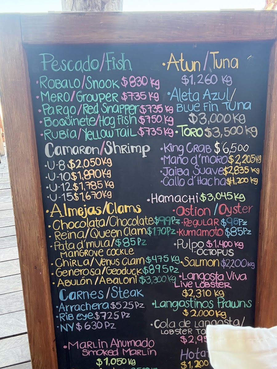 Mar-Bella Fish Market - Puerto Morelos Menu Photo 4
