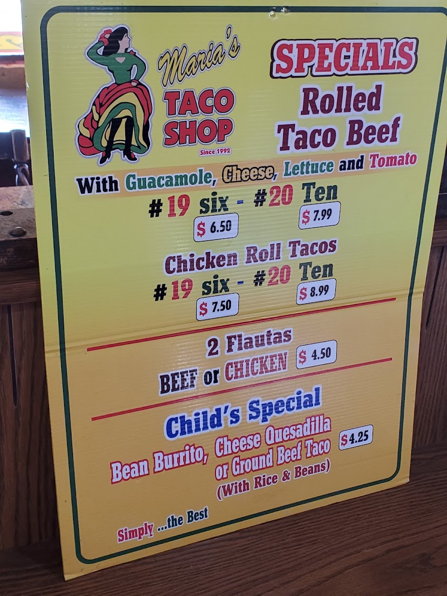 Maria's Taco Shop Menu Photo 10