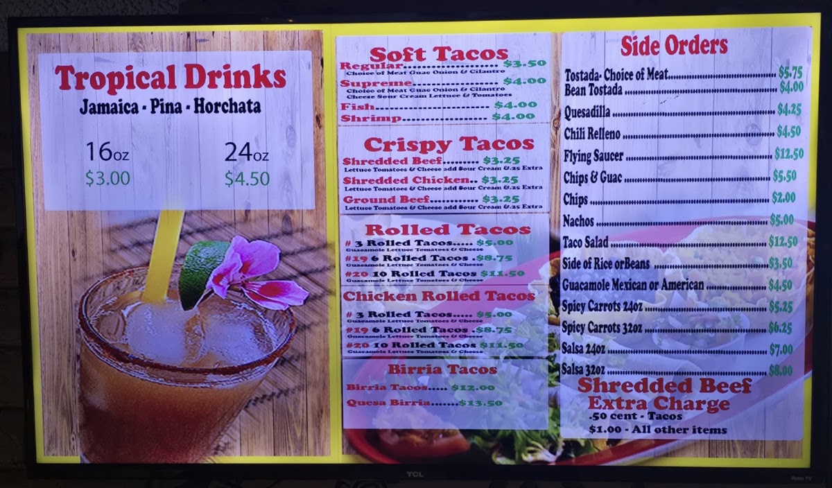 Maria's Taco Shop Menu Photo 2