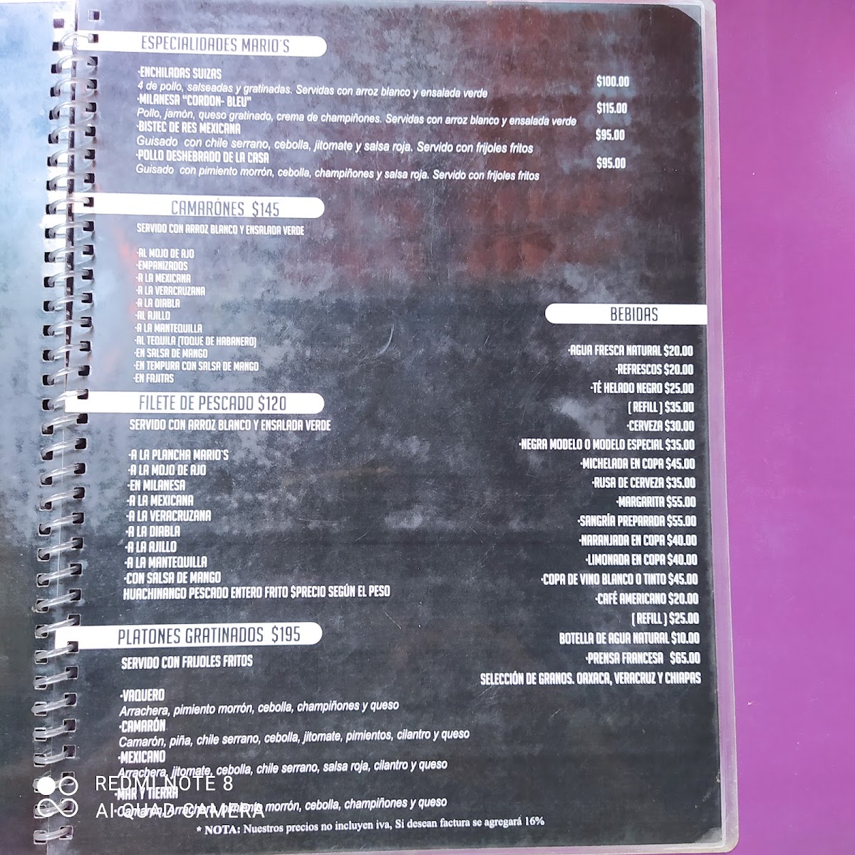 Mario S Restaurant Menu Photo 3