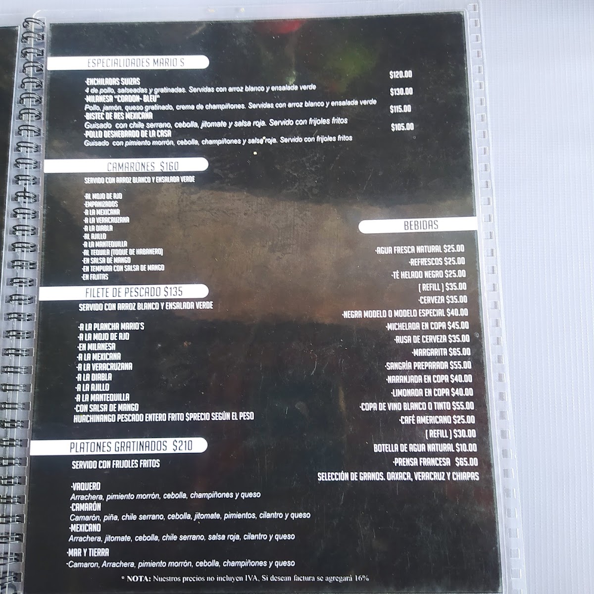 Mario S Restaurant Menu Photo 4