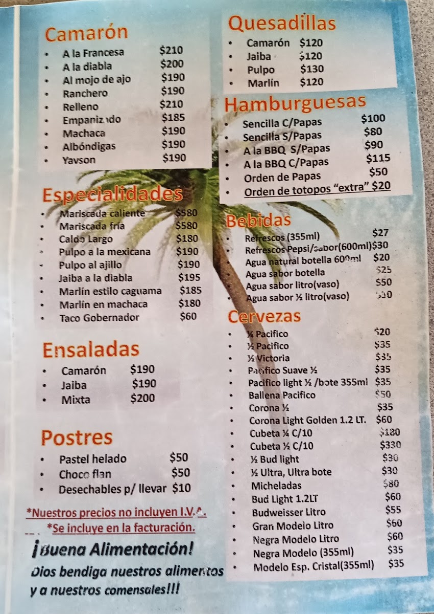 Mariscos El Beny Menu Photo 2
