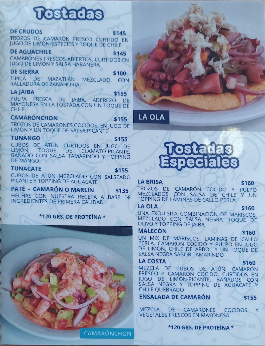 Mariscos El Beto Menu