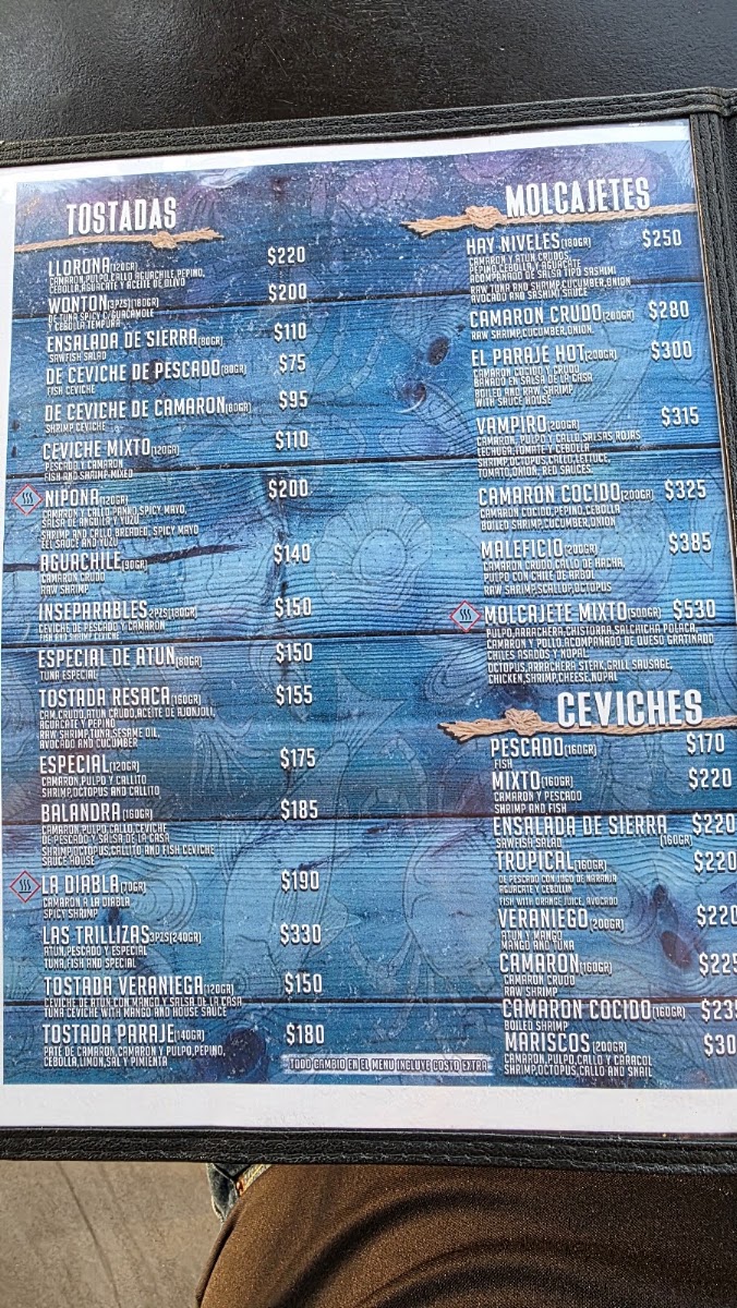 Mariscos El Paraje Menu Photo 10