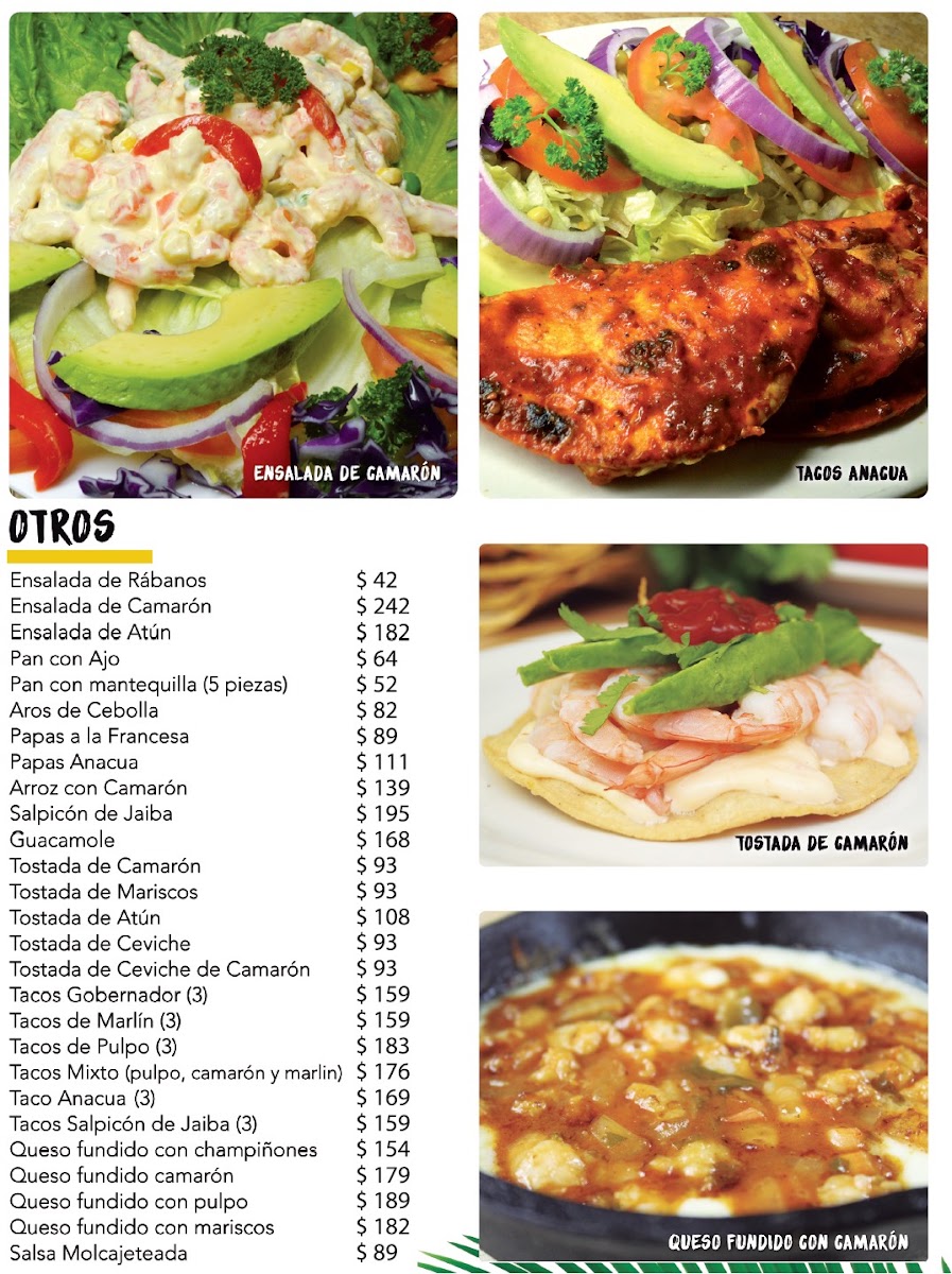 Mariscos La Anacua Menu