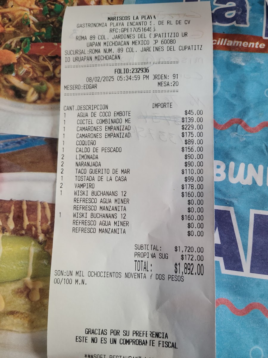 Mariscos La Playa Menu Photo 10