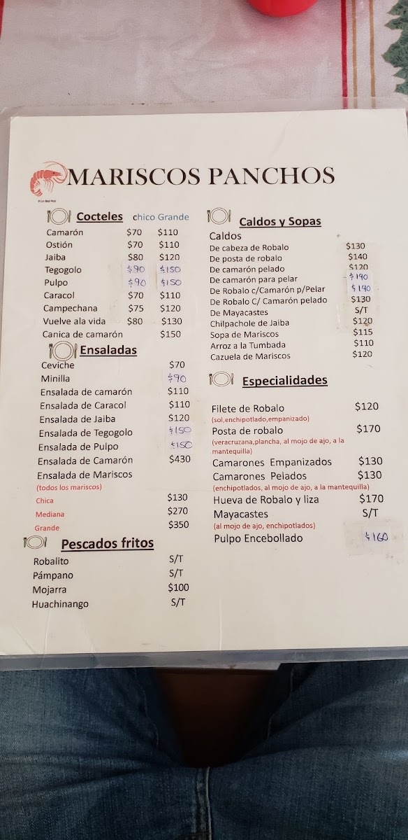 Mariscos Pancho's Menu Photo 2