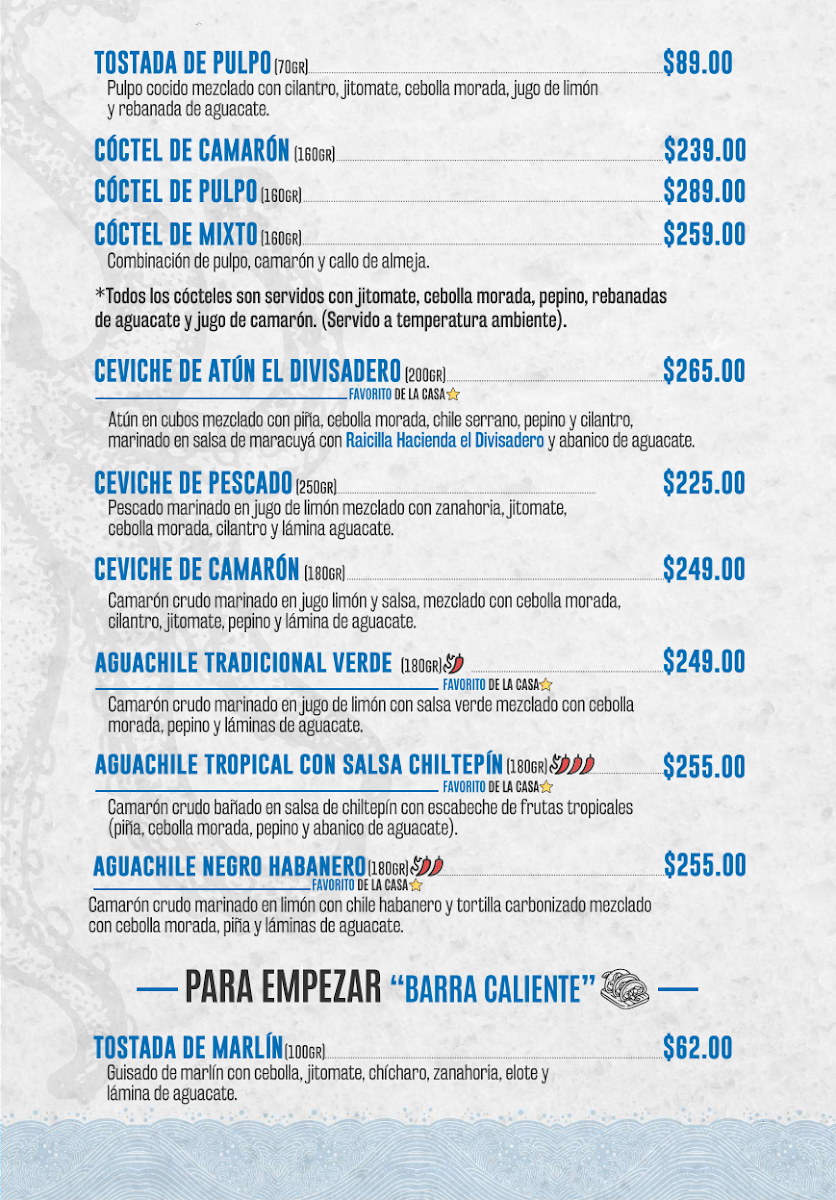 Mariscos Tino's Pitillal Menu Photo 8
