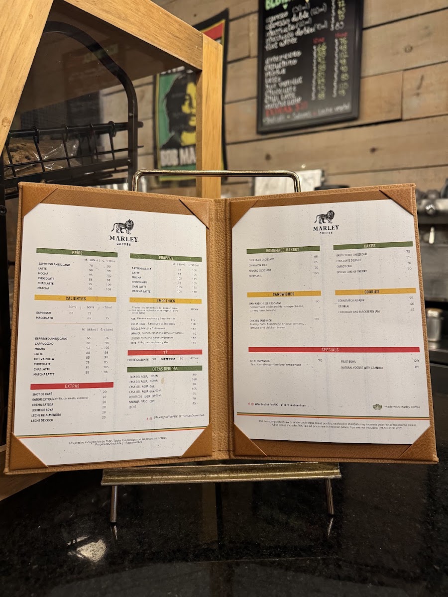 Marley Coffee Menu
