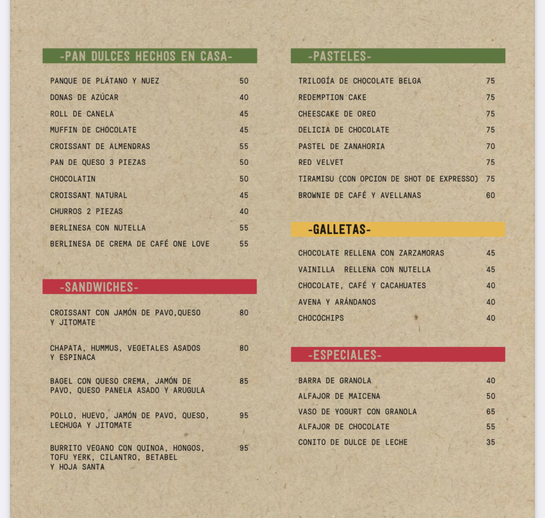 Marley Coffee Menu Photo 2