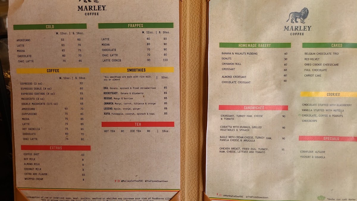 Marley Coffee Menu Photo 6