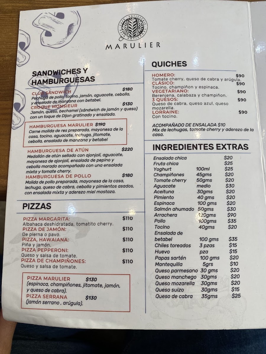 Marulier Luciernaga Menu