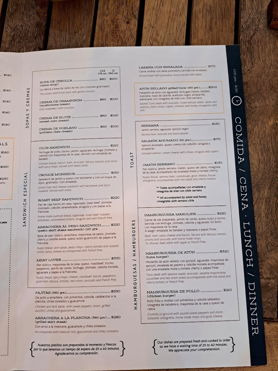 Marulier Luciernaga Menu Photo 3