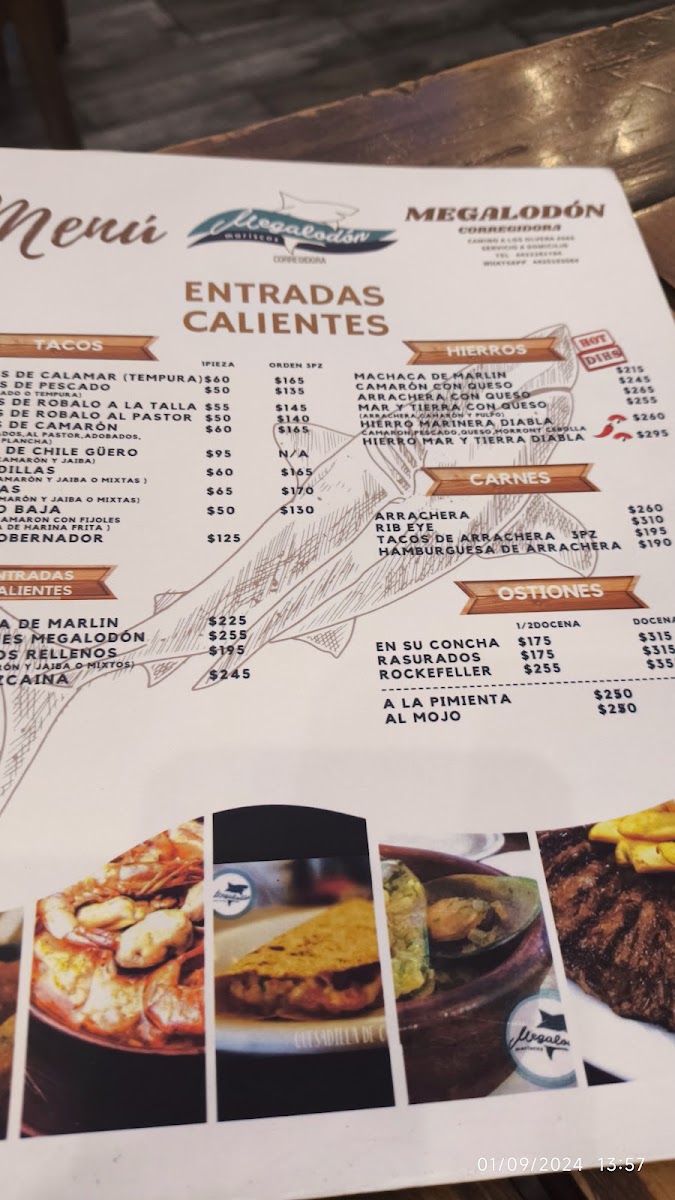 Megalodon Menu