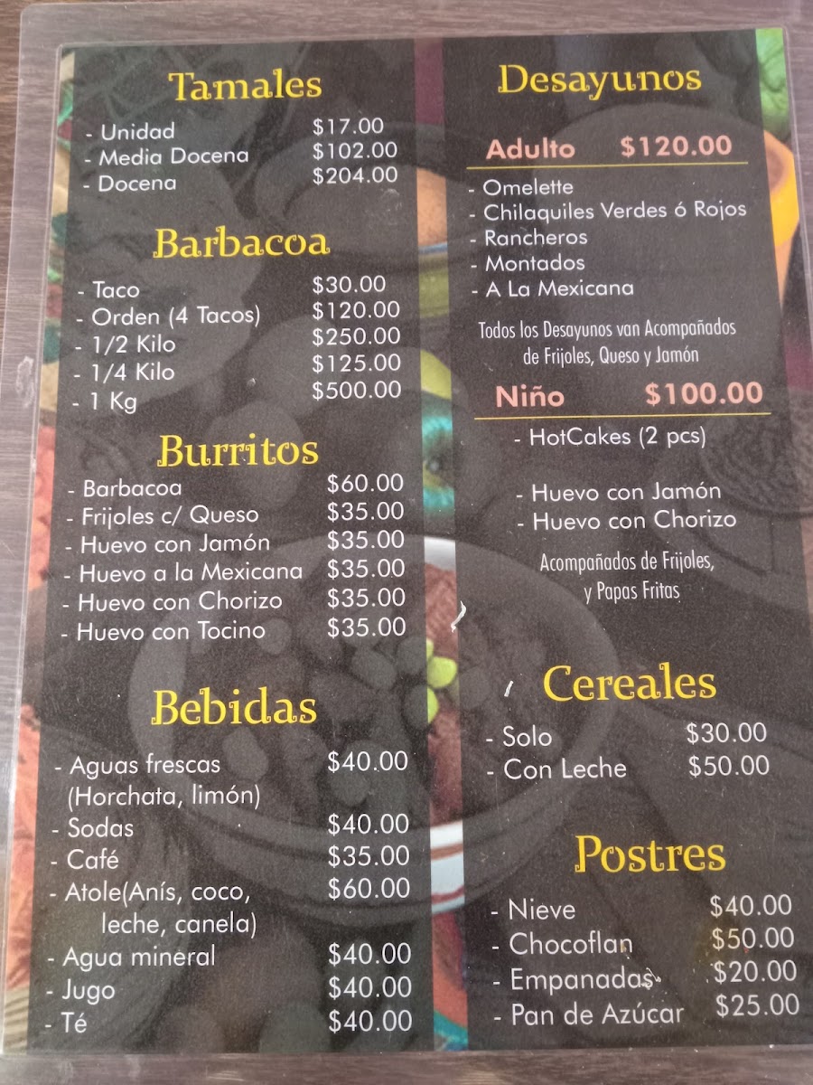 Menuderia El Bombero Menu Photo 2