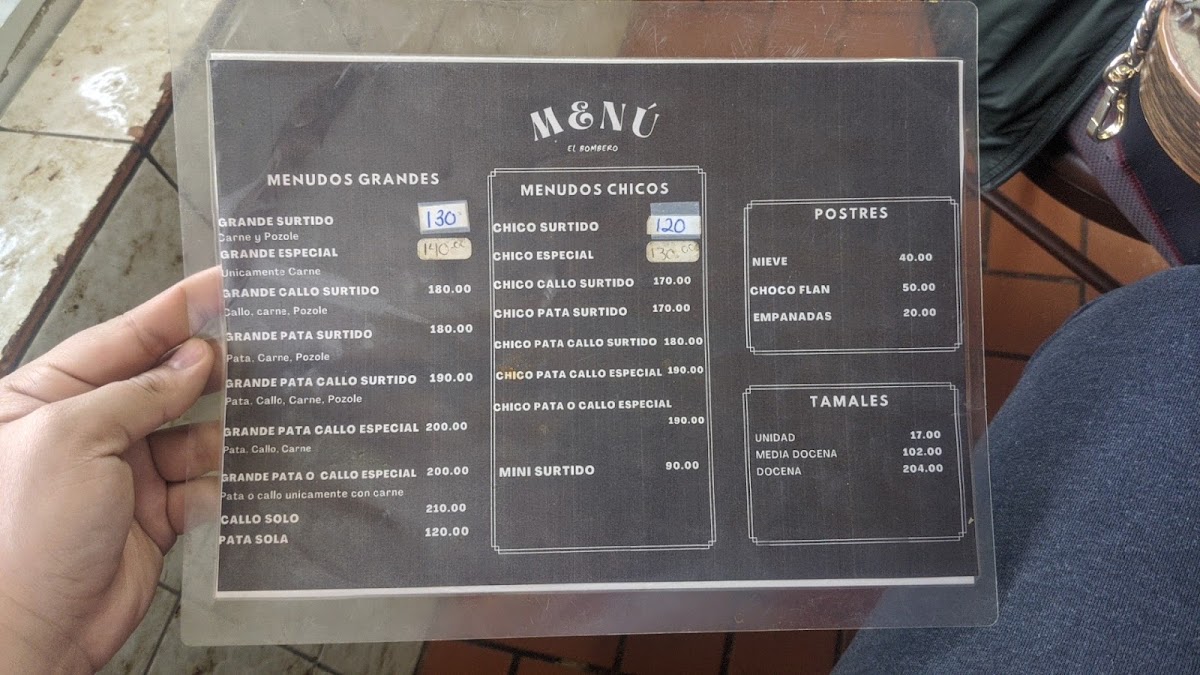 Menuderia El Bombero Menu Photo 4
