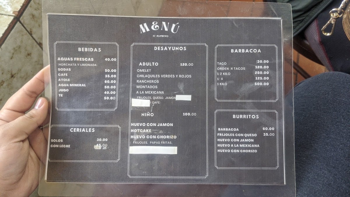 Menuderia El Bombero Menu Photo 5
