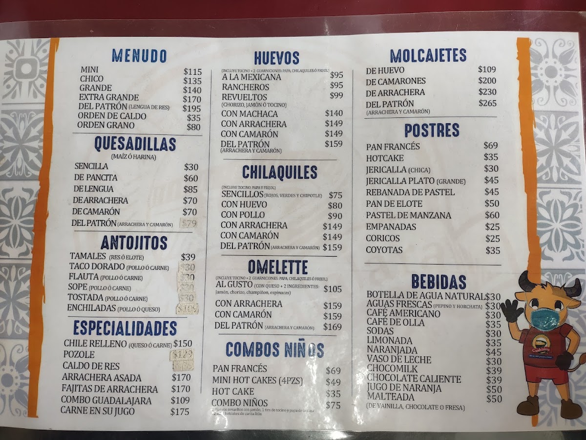 Menuderia Guadalajara Menu Photo 2