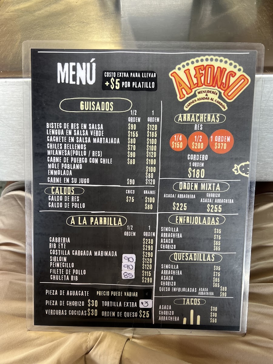 Menuderia Y Carnes Asadas Alfonso Menu Photo 10