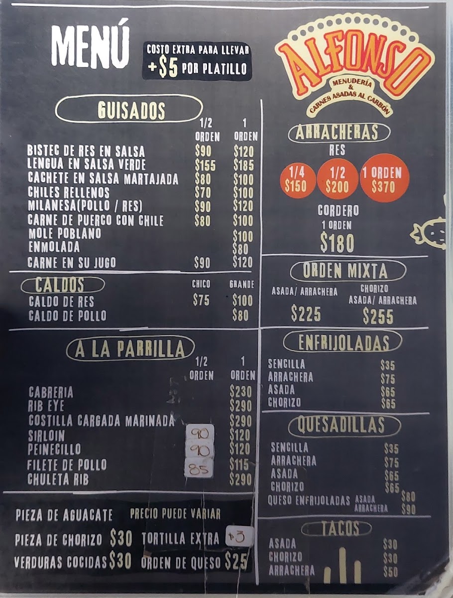Menuderia Y Carnes Asadas Alfonso Menu Photo 5