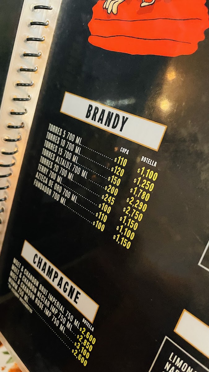 Merendero San Pancho Colosio Menu