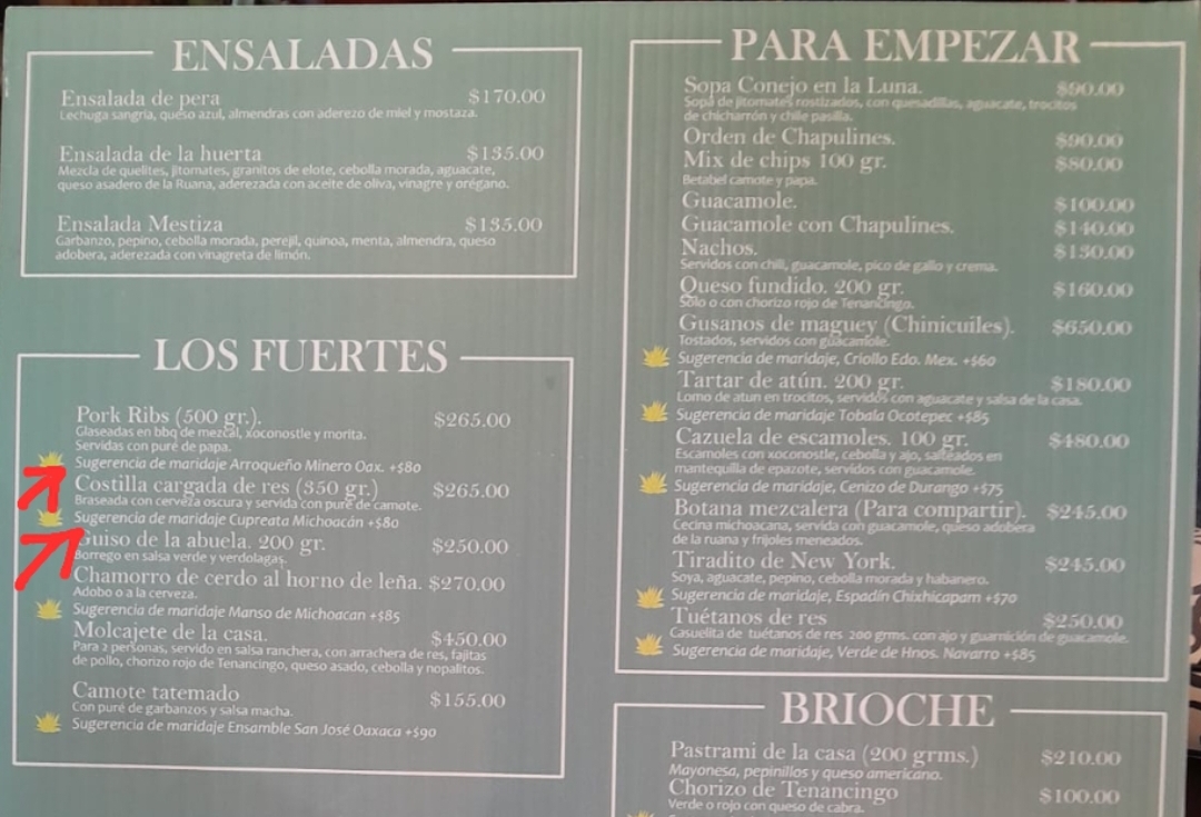 Mezcaleria Conejo En La Luna Menu