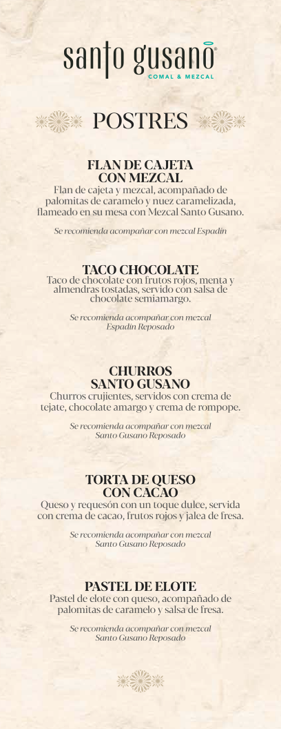 Mezcalería Santo Gusano Menu Photo 4