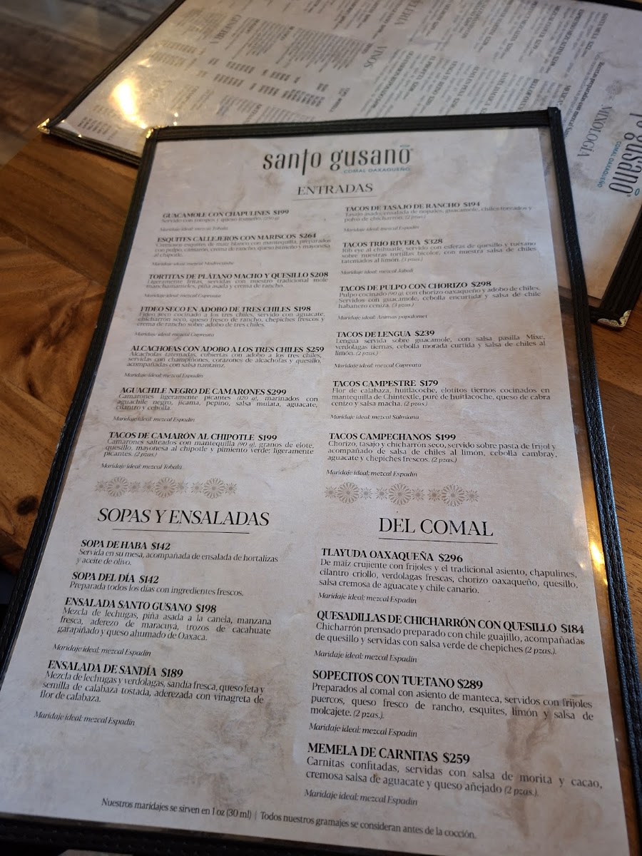 Mezcalería Santo Gusano Menu Photo 5