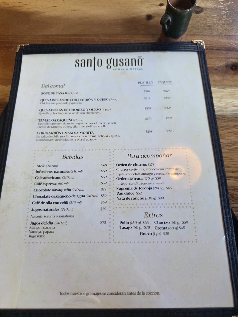 Mezcalería Santo Gusano Menu Photo 7