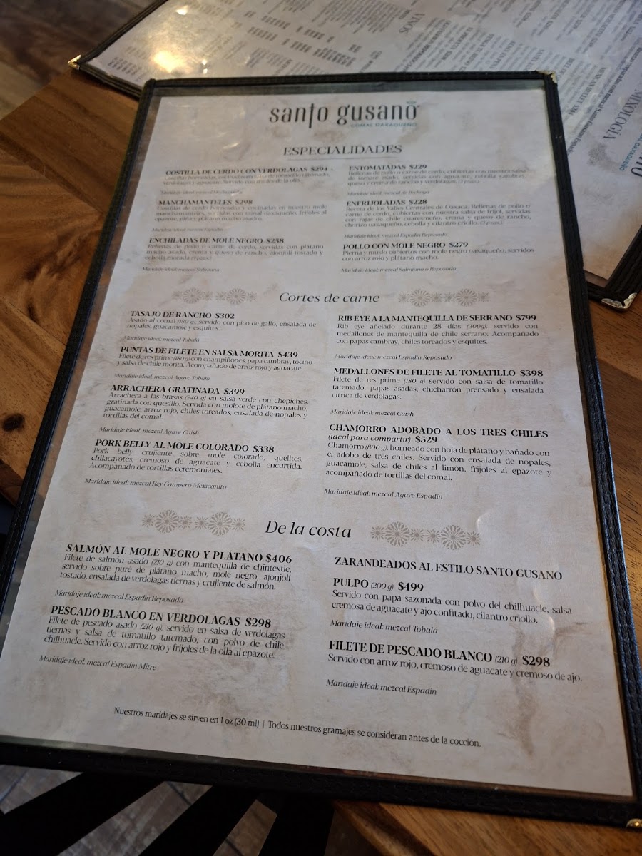 Mezcalería Santo Gusano Menu Photo 9