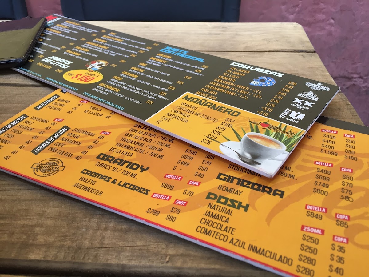Mezcalito420 Menu