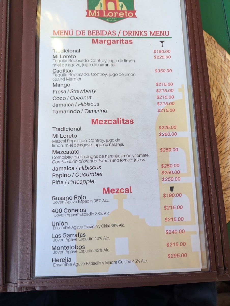 Mi Loreto Menu