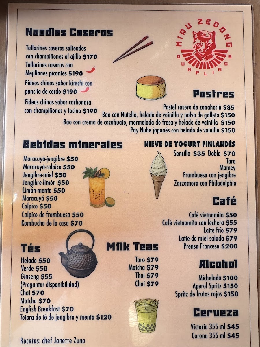 Miau Zedong Menu