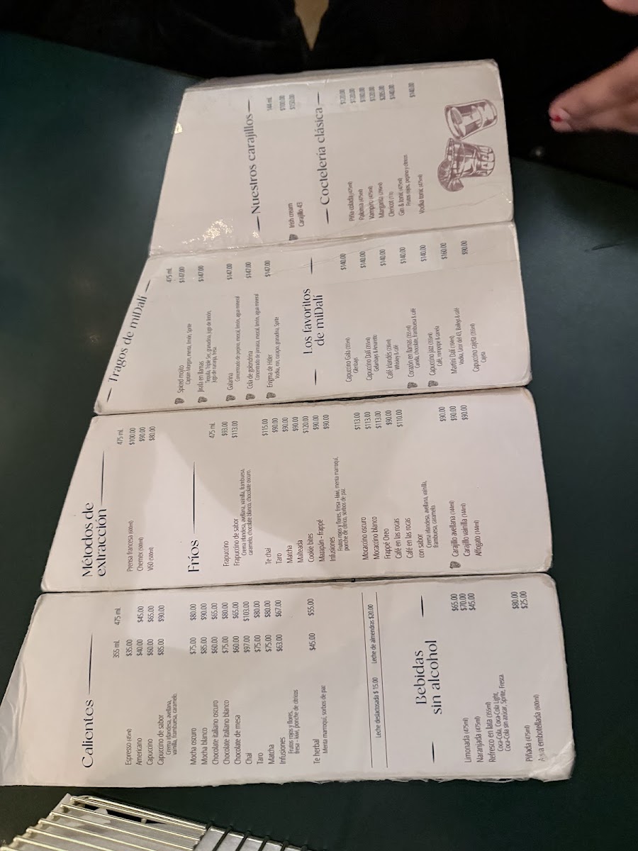 Midali Cafe Tacuba Menu