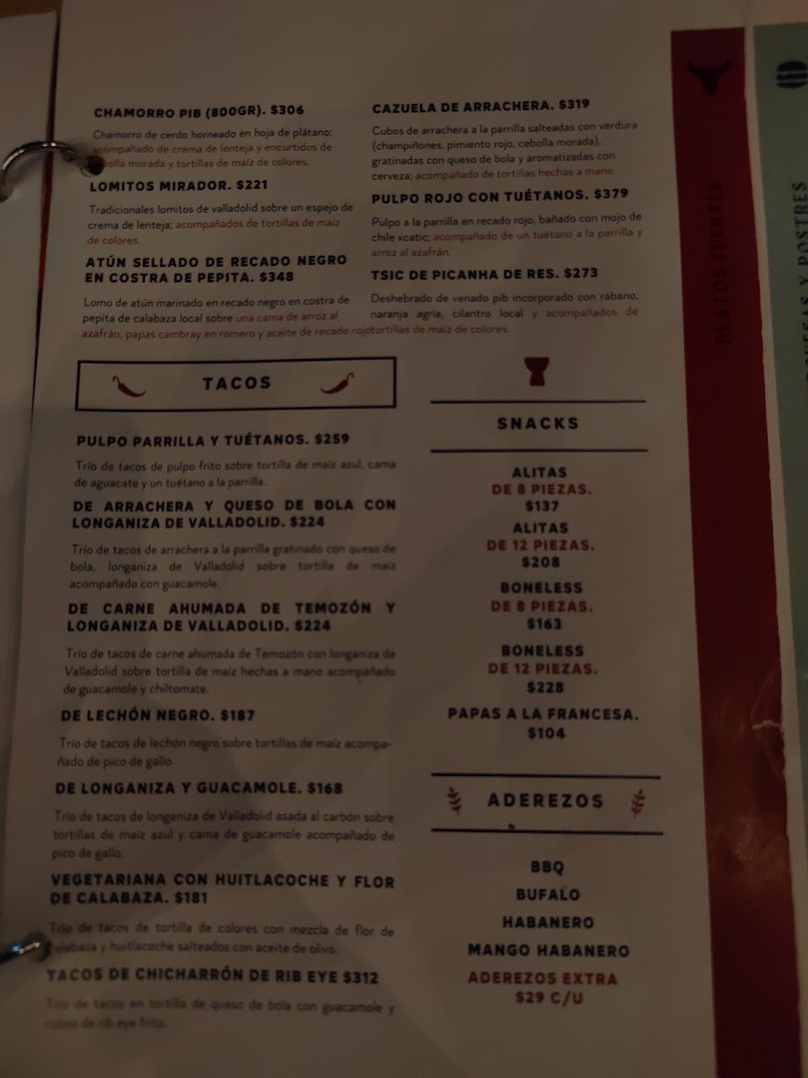 Mirador don Alfonso Menu Photo 4