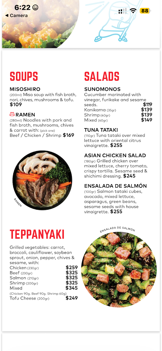Mirai Playa Del Carmen Menu Photo 4