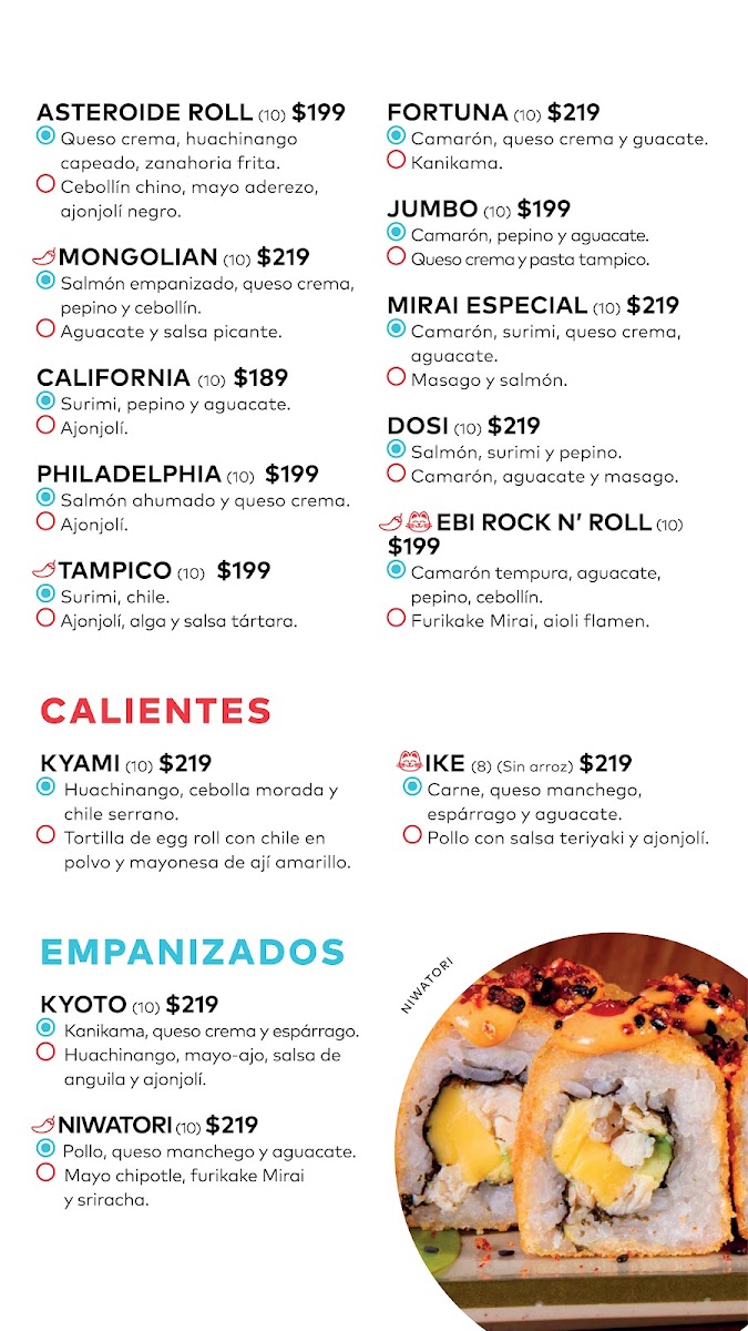 Mirai Playa Del Carmen Menu Photo 5