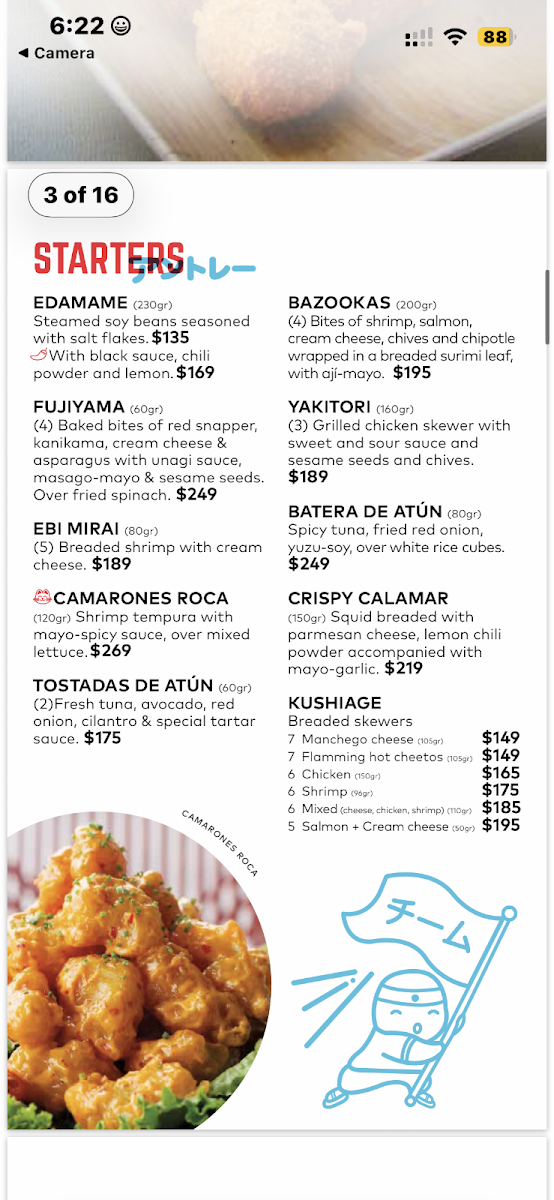 Mirai Playa Del Carmen Menu Photo 9