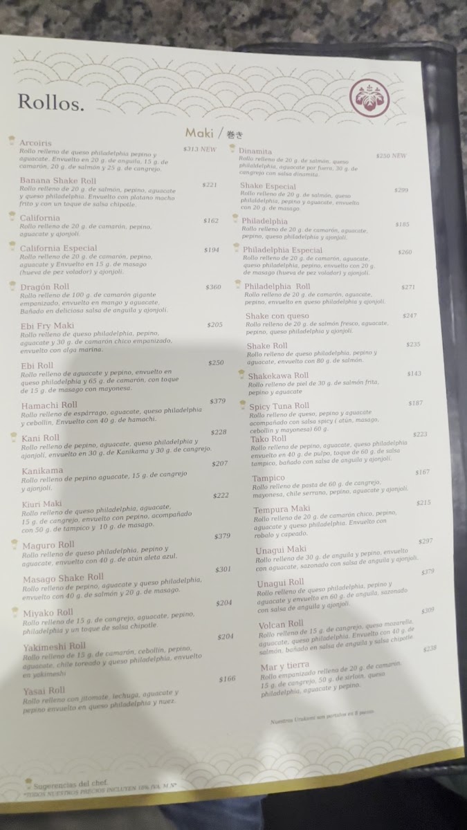 Miyako Perisur Menu