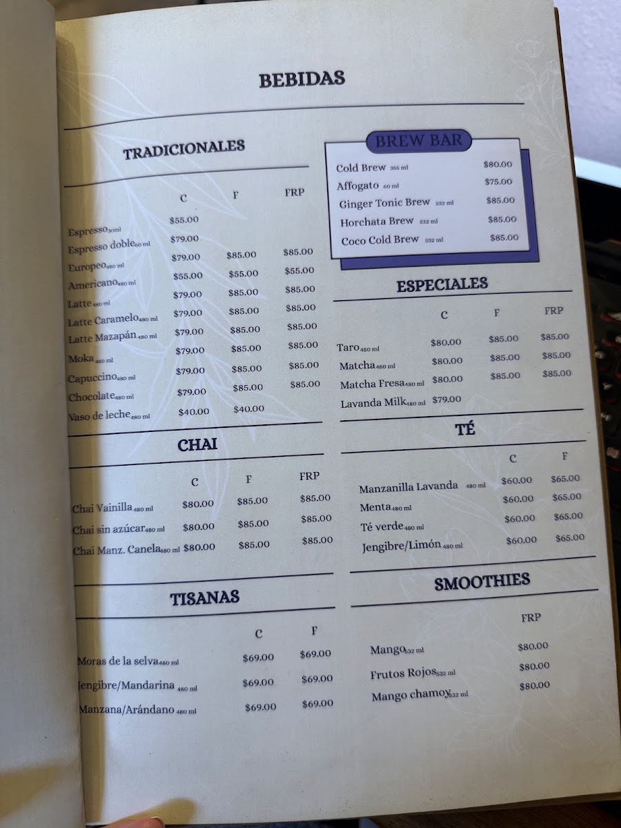Muen Coffee Shop Menu