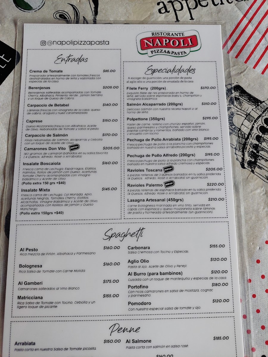 Napoli Pizza & Pasta Valle Ote Menu Photo 2