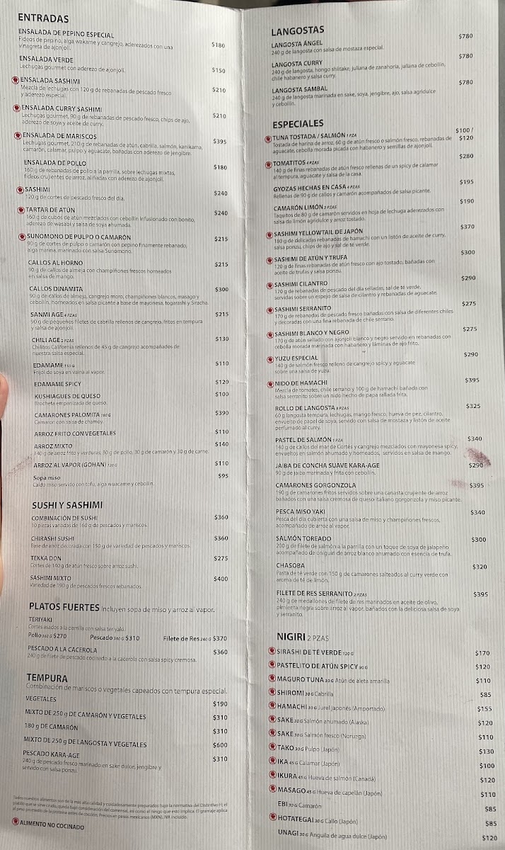 Nicksan Nuevo Vallarta Menu Photo 2