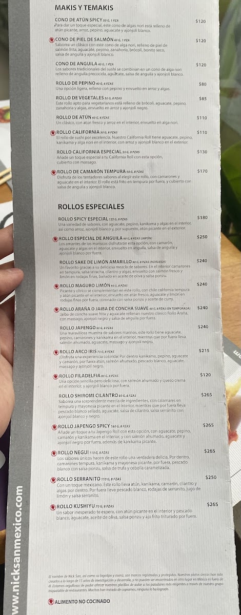 Nicksan Nuevo Vallarta Menu Photo 5