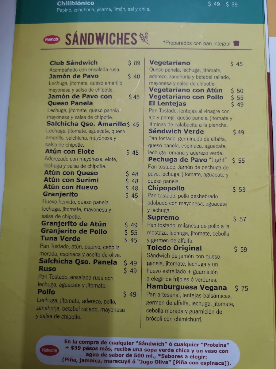 Nutribionicos Reforma Menu Photo 5